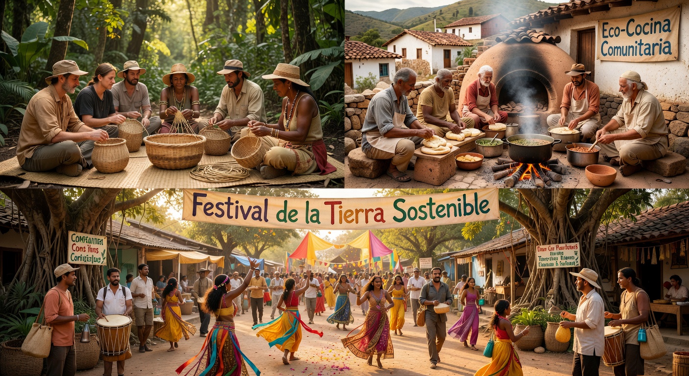 Vibrant local food market with fresh produce and cultural exchange