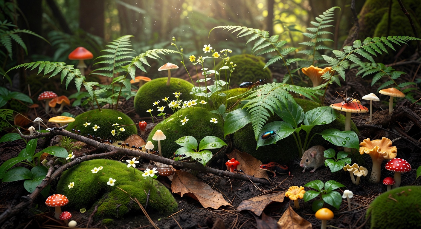 Tropical forest filled with biodiversity