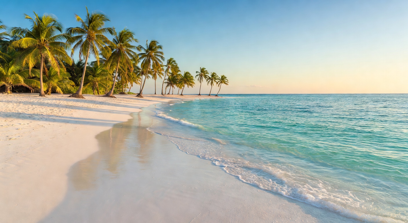 Pristine tropical beach with crystal clear waters