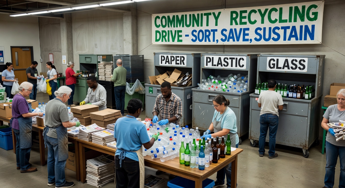 Eco-friendly recycling and waste reduction center